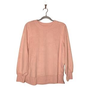 ANYBODY NEW $57 Fleeced French Terry‎ Crew Neck Sweatshirt Misty Rose Small